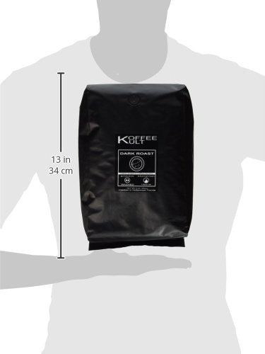 Koffee Kult Dark Roast Whole Bean Coffee - Small Batch 100% Arabica Gourmet Blend, Smooth and Well Balanced Artisan Roasted in 32oz Resealable Package
