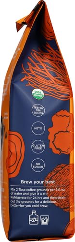 Four Sigmatic Gut Health Organic Ground Coffee | Medium Roast, Immune Boosting Probiotic Mushroom Coffee with Chaga & Turkey Tail for Gut Health & Immune Support | 12oz Bag