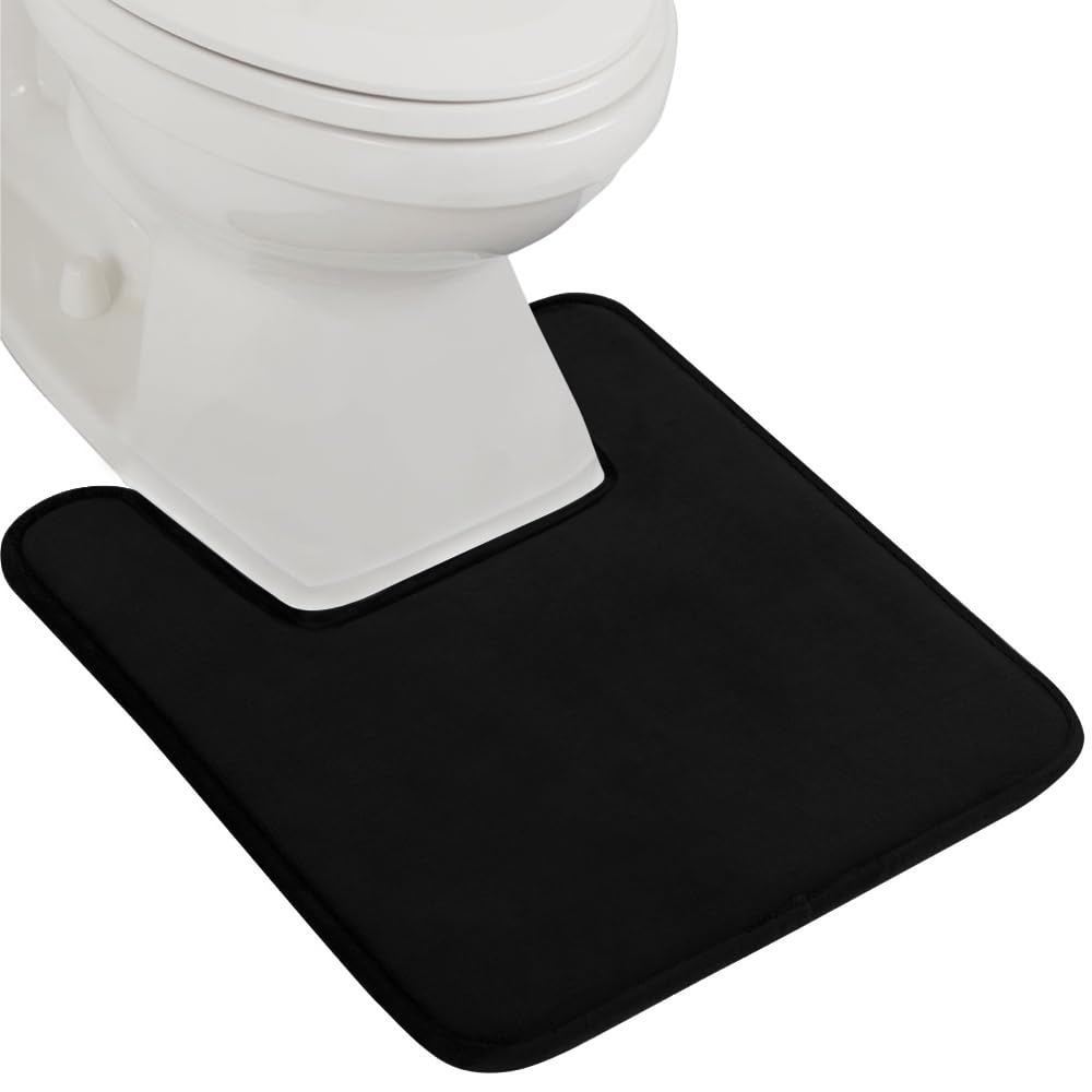 GORILLA GRIP Memory Foam Bath Rugs, Soft Absorbent Velvet Bathroom Mats, Durable Dots on Underside, Machine Washable Bathmat, Carpet Rug Room Decor for Shower Floor, 24x17 Mat, Graphite Gray