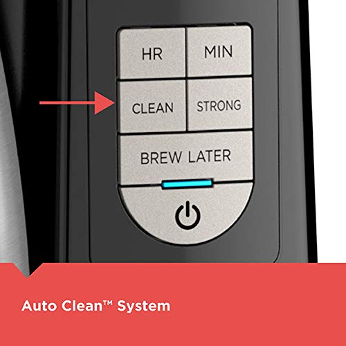 BLACK+DECKER 12 Cup Thermal Programmable Coffee Maker with Brew Strength and VORTEX Technology, Black/Steel, CM2046S