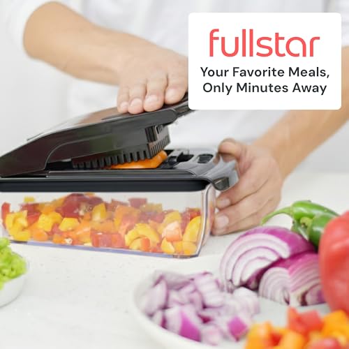 Fullstar The Original Pro Chopper - Vegetable Chopper and Spiralizer, Food Chopper with Container, Fruit Slicer, Kitchen Gadgets & Gifts, Home Essentials (4 in 1, White)