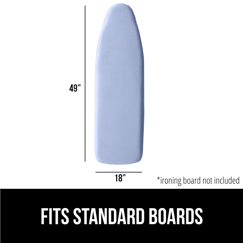 GORILLA GRIP The Original Ironing Board Cover and Pad, Silicone Coating, Thick Scorch Resistant Padding, Heavy Duty Iron Covers Standard Boards, Hook and Loop Fastener Strap, Silver, 15x54