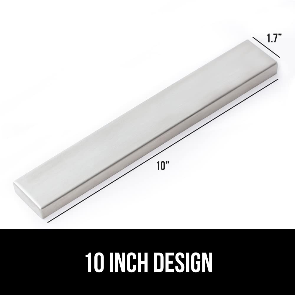 GORILLA GRIP 304 Stainless Steel Magnetic Knife Holder for Wall, Magnet Bar for Knives, Tools, Heavy Duty Metal Strip Holds Up to 6 lbs, Kitchen Home Organizer, 10 in, Non-Adhesive, Drilling Required