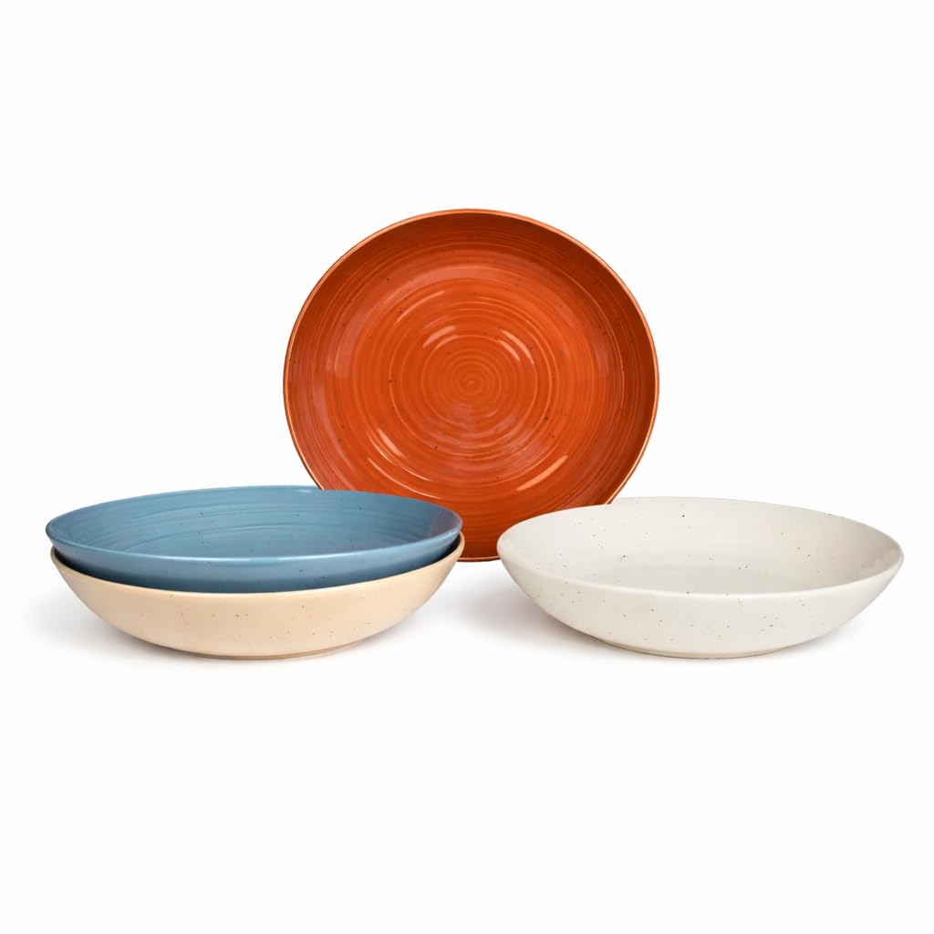 Sango Siterra Painter's Palette 16-Piece Stoneware Dinnerware Set - Service for 4, Ceramic Plates and Bowls Sets, Chip Resistant, Rustic Dishware, Microwave & Dishwasher Safe Kitchen Dishes