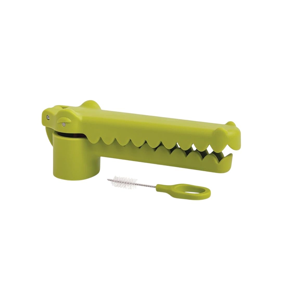 OTOTO Gracula Garlic Crusher, Garlic Mincer, Also for Ginger, Nuts, Chili, Herbs - Twist Top Mincer & Easy Squeeze Manual Press Peeler, Goth Gifts