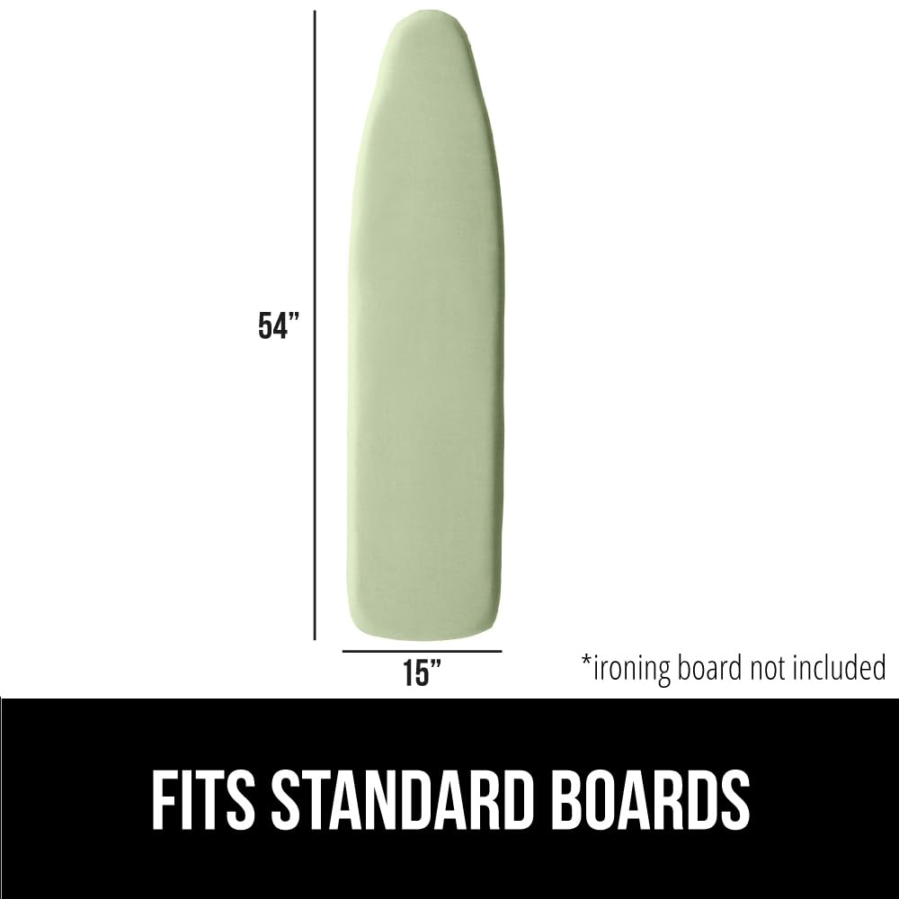 GORILLA GRIP The Original Ironing Board Cover and Pad, Silicone Coating, Thick Scorch Resistant Padding, Heavy Duty Iron Covers Standard Boards, Hook and Loop Fastener Strap, Silver, 15x54