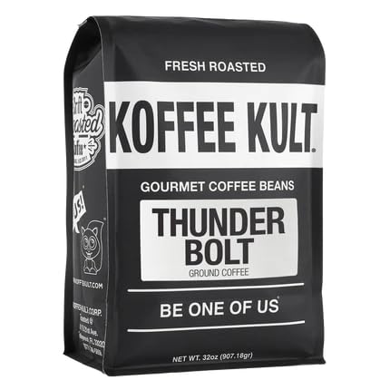 Koffee Kult Koffee Kult Medium Roast Smooth and Flavorful Ground Coffee - Perfect for a Relaxing Cup Anytime (Medium Roast, 32oz)