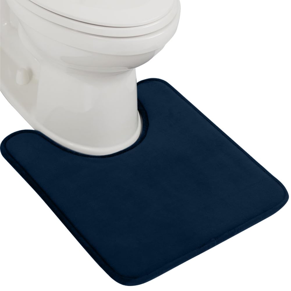 GORILLA GRIP Memory Foam Bath Rugs, Soft Absorbent Velvet Bathroom Mats, Durable Dots on Underside, Machine Washable Bathmat, Carpet Rug Room Decor for Shower Floor, 24x17 Mat, Graphite Gray