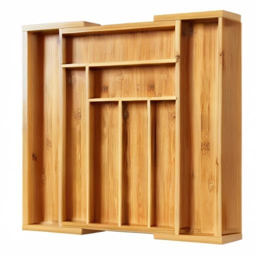 Pipishell Bamboo Expandable Silverware Drawer Organizer, Adjustable Kitchen Utensil Tray for Forks, Spoons and Knives, Wood Storage Cutlery Holder for Bedroom and Living Room