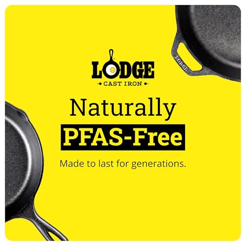 Lodge Double Play Reversible Cast Iron Grill/Griddle - Dual-Sided with Double Burner Configuration for Eggs, Pancakes, Burgers & More - Seasoned, Non-Toxic Cookware - Heavy-Duty Grill Pan - Black