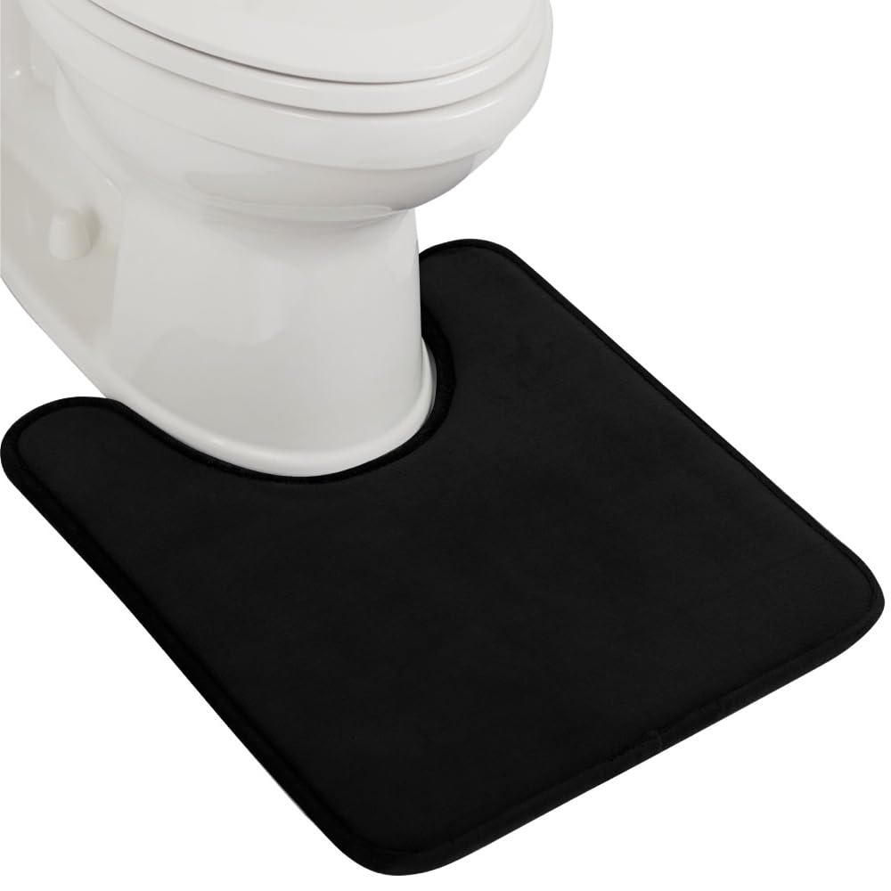 GORILLA GRIP Memory Foam Bath Rugs, Soft Absorbent Velvet Bathroom Mats, Durable Dots on Underside, Machine Washable Bathmat, Carpet Rug Room Decor for Shower Floor, 24x17 Mat, Graphite Gray