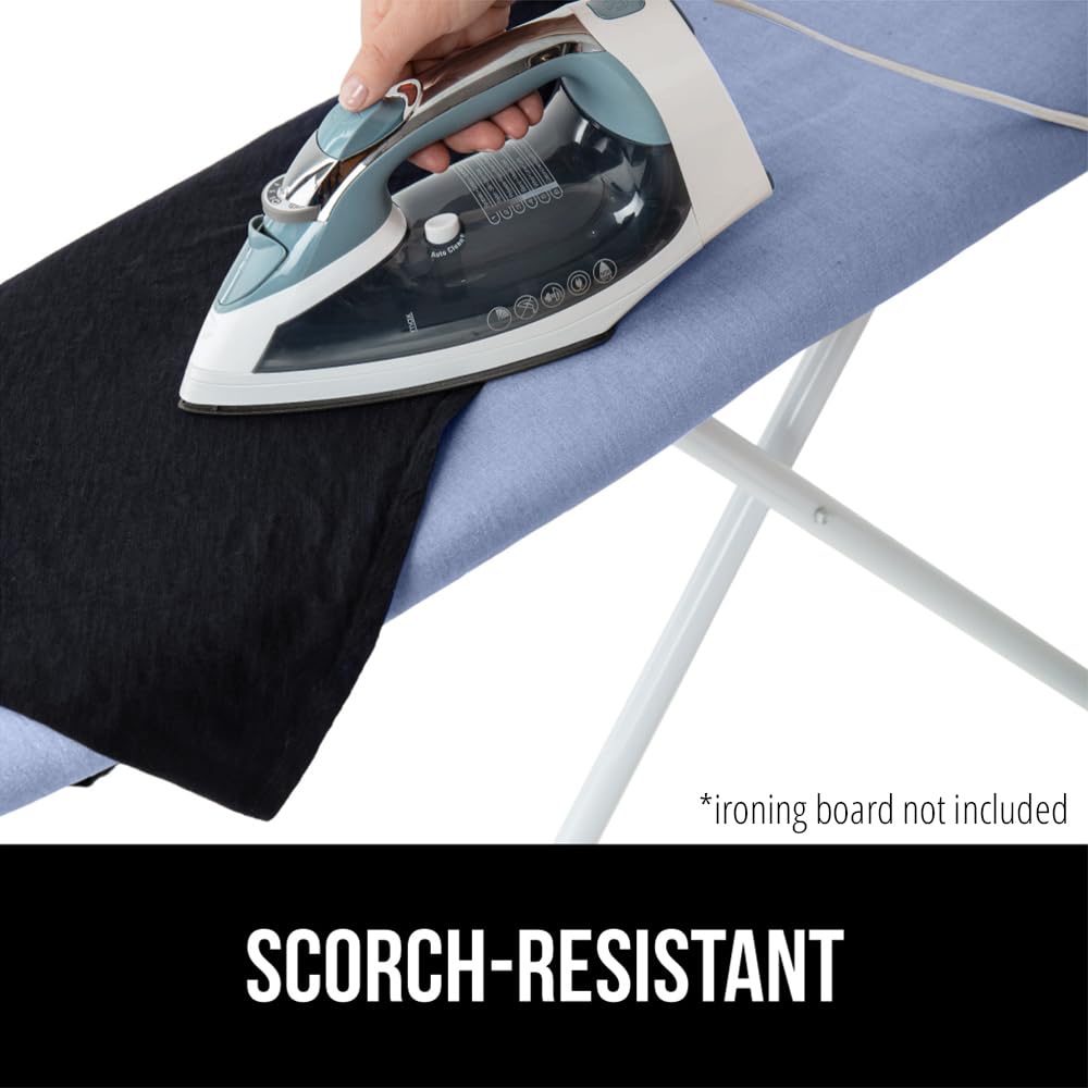 GORILLA GRIP The Original Ironing Board Cover and Pad, Silicone Coating, Thick Scorch Resistant Padding, Heavy Duty Iron Covers Standard Boards, Hook and Loop Fastener Strap, Silver, 15x54