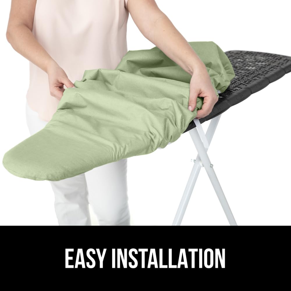 GORILLA GRIP The Original Ironing Board Cover and Pad, Silicone Coating, Thick Scorch Resistant Padding, Heavy Duty Iron Covers Standard Boards, Hook and Loop Fastener Strap, Silver, 15x54