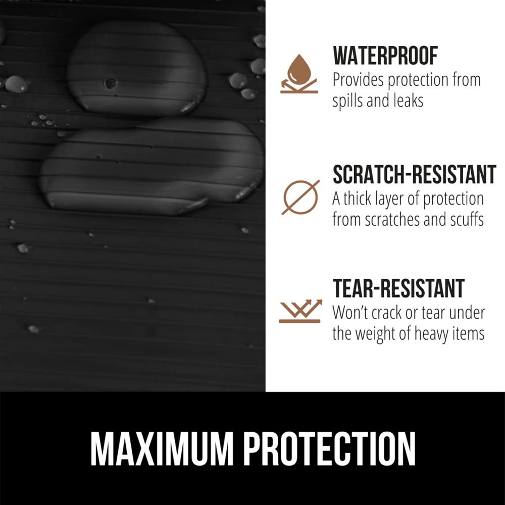 GORILLA GRIP DuraGuard Shelf Liner, Non-Adhesive Cabinet Liners for Kitchen Drawers, Shelves, Refrigerator, Pantry Storage, Bathroom Closet, Durable Waterproof BPA Free Ribbed Plastic, 12x20 Clear
