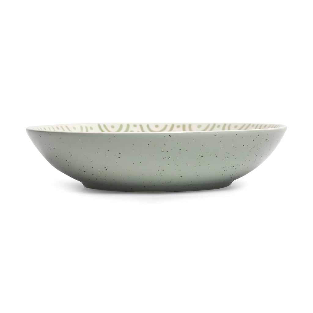 Sango Siterra Painter's Palette 16-Piece Stoneware Dinnerware Set - Service for 4, Ceramic Plates and Bowls Sets, Chip Resistant, Rustic Dishware, Microwave & Dishwasher Safe Kitchen Dishes