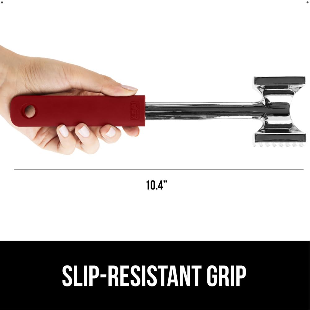 GORILLA GRIP BPA-Free Patented Dual-Sided Meat Tenderizer Tool, Soft Comfortable Handle, Heavy Duty Kitchen Mallet for Steak, Beef, Cutlets, Commercial Grade Chicken Pounder, Dishwasher Safe, Black
