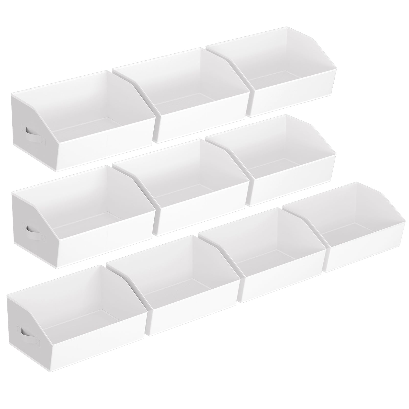 Homsorout Closet Organizers Bins 6 Packs - Large Closet Shelf Organizer with Handles, Fabric Trapezoid Storage Bins, Collapsible Storage Cubes for Clothes, Towels, Light Gray