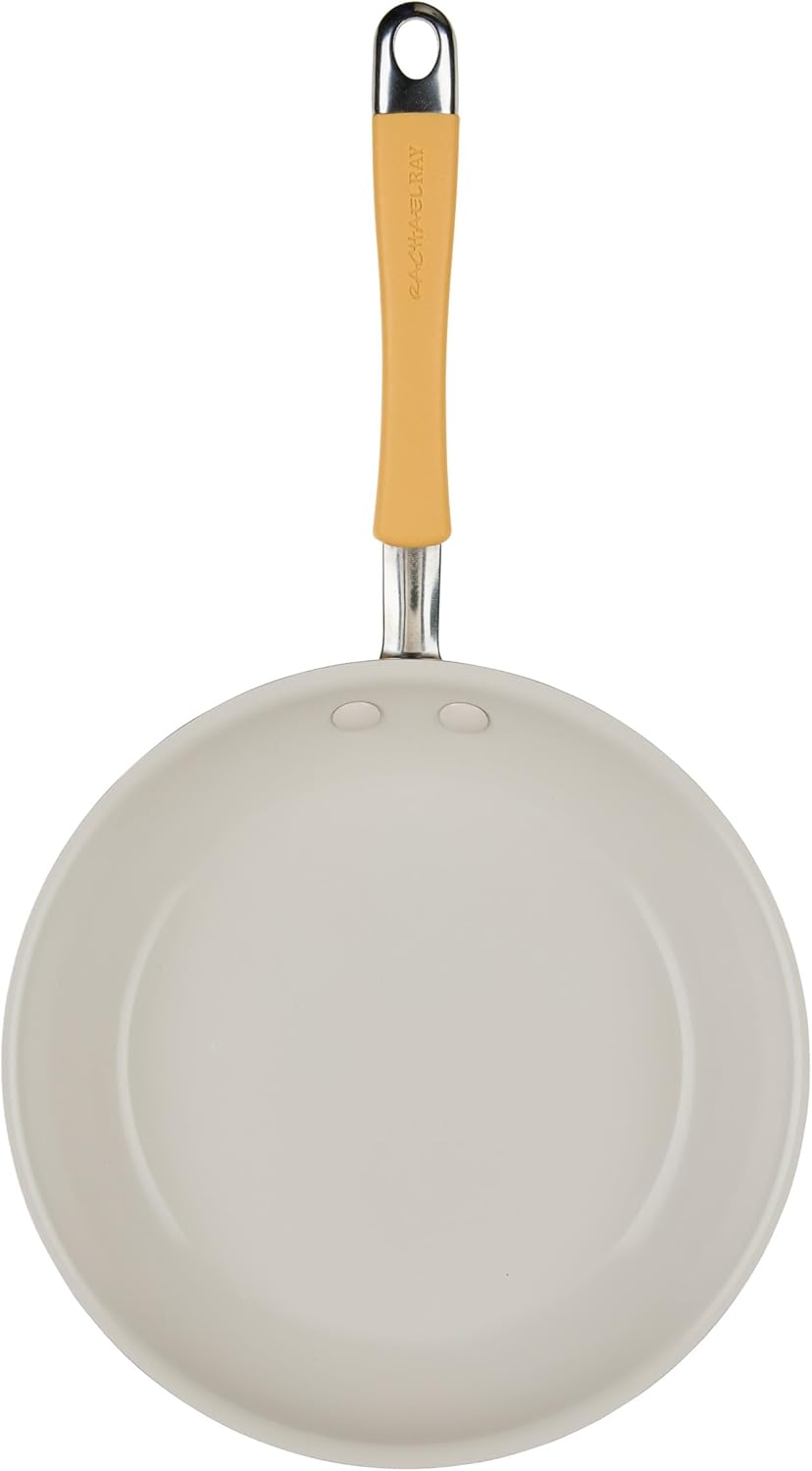 Rachael Ray - 16802 Rachael Ray Cucina Nonstick Cookware Pots and Pans Set, 12 Piece, Sea Salt Gray