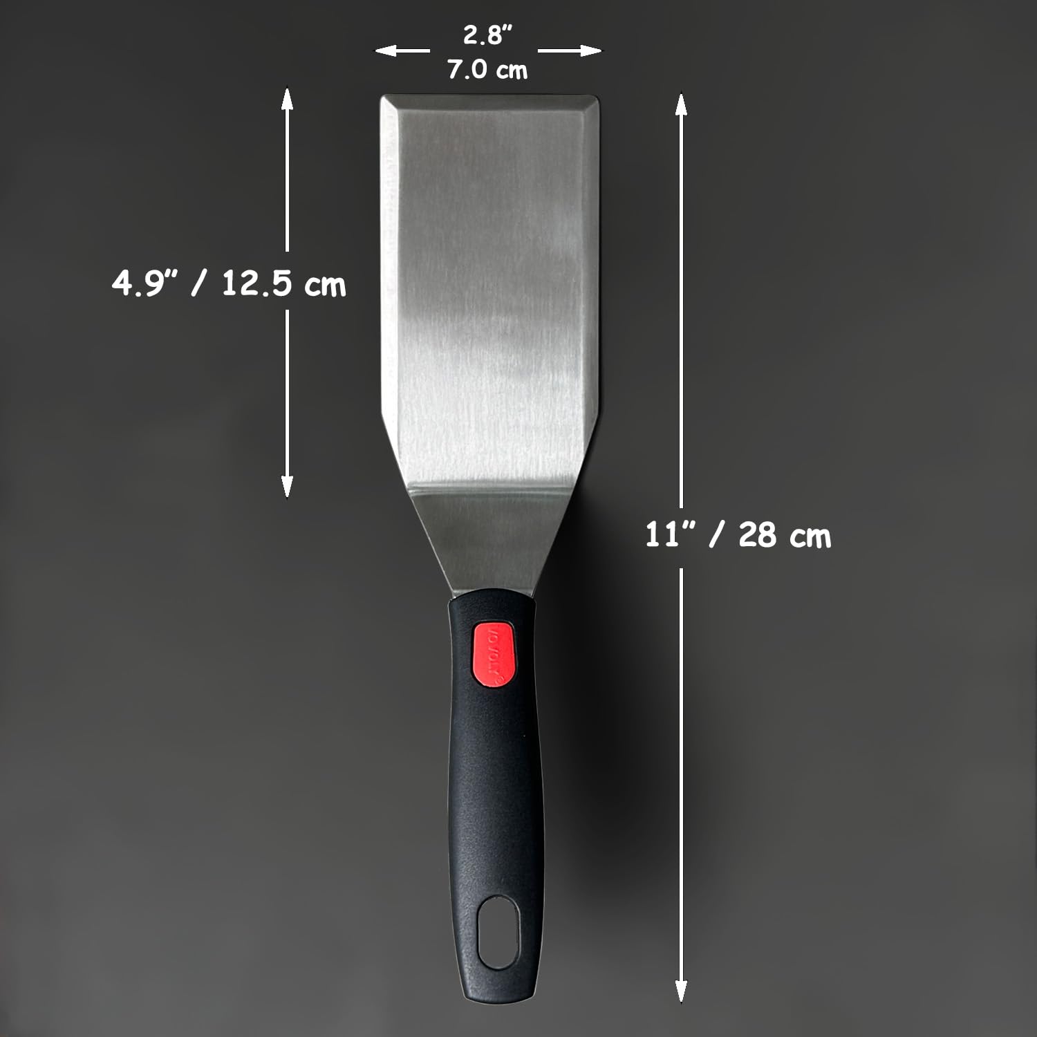 Professional Metal Spatula for Cast Iron Skillets and Flat Top Grills, Full Tang Wooden Handle,1.8mm Thick Stainless Steel Blade, Smash Burger Spatula Turner for Flipper, Cooking, BBQ, 4.7 x 2.7 Inch