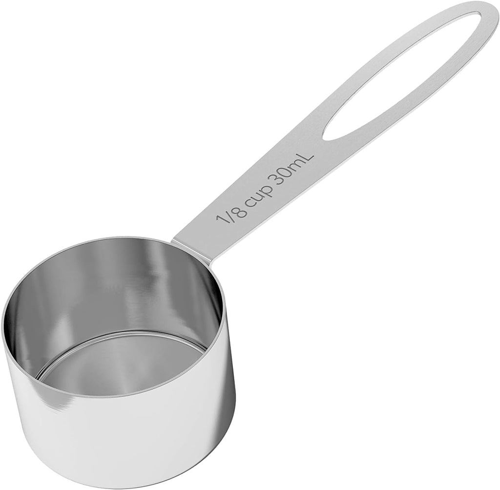 Coffee Gator Stainless Steel Canister - Medium 16oz, Gray Coffee Grounds and Beans Container with Date-Tracker, CO2-Release Valve, and Measuring Scoop - Ideal Coffee Lovers Gifts