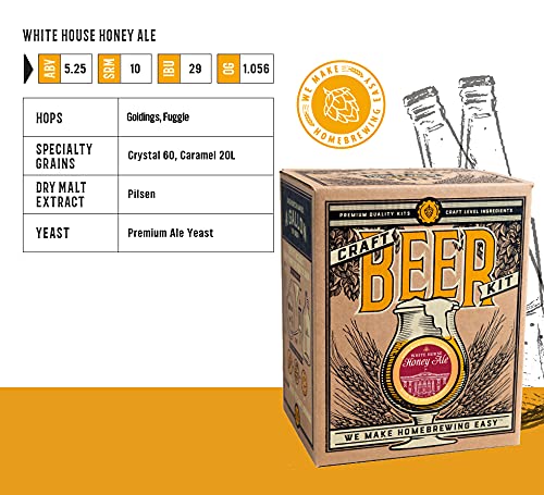 Craft A Brew - American Pale Ale - Beer Making Kit - Make Your Own Craft Beer - Complete Equipment and Supplies - Starter Home Brewing Kit - 1 Gallon