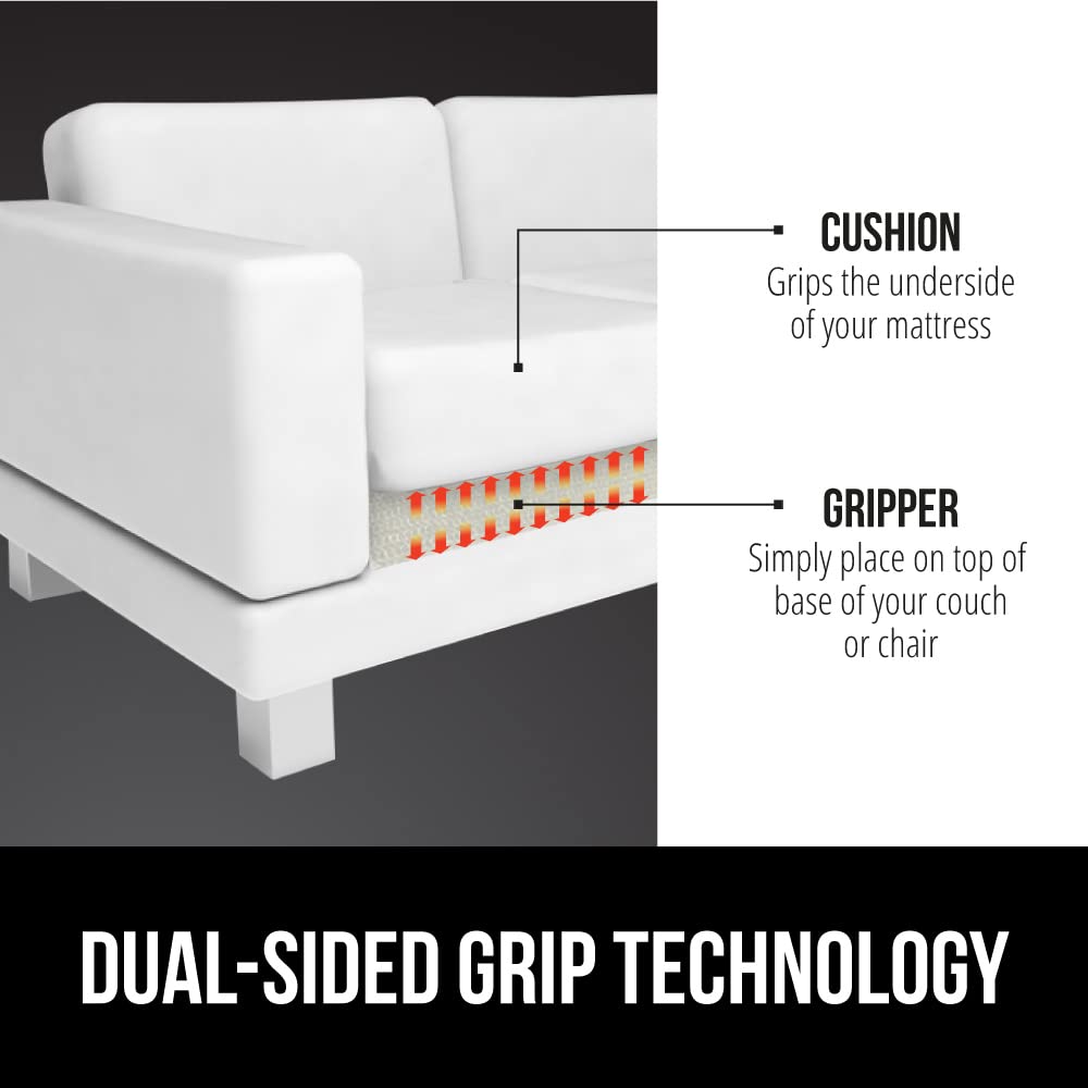 GORILLA GRIP Non Slip Mattress Gripper, Prevents Mattresses from Sliding and Holds Bed in Place, Pad Grips Beds, Sofa, Couch, Chair Cushions and Helps Keep Topper from Slipping, Easy Trim Pads, Queen