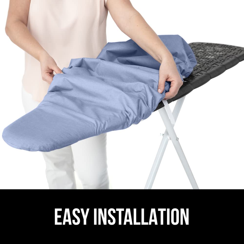 GORILLA GRIP The Original Ironing Board Cover and Pad, Silicone Coating, Thick Scorch Resistant Padding, Heavy Duty Iron Covers Standard Boards, Hook and Loop Fastener Strap, Silver, 15x54