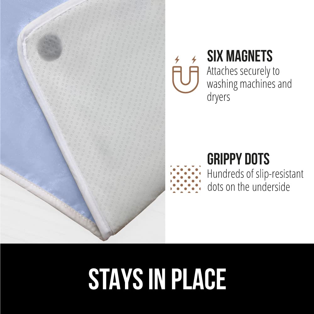 GORILLA GRIP The Original Ironing Board Cover and Pad, Silicone Coating, Thick Scorch Resistant Padding, Heavy Duty Iron Covers Standard Boards, Hook and Loop Fastener Strap, Silver, 15x54