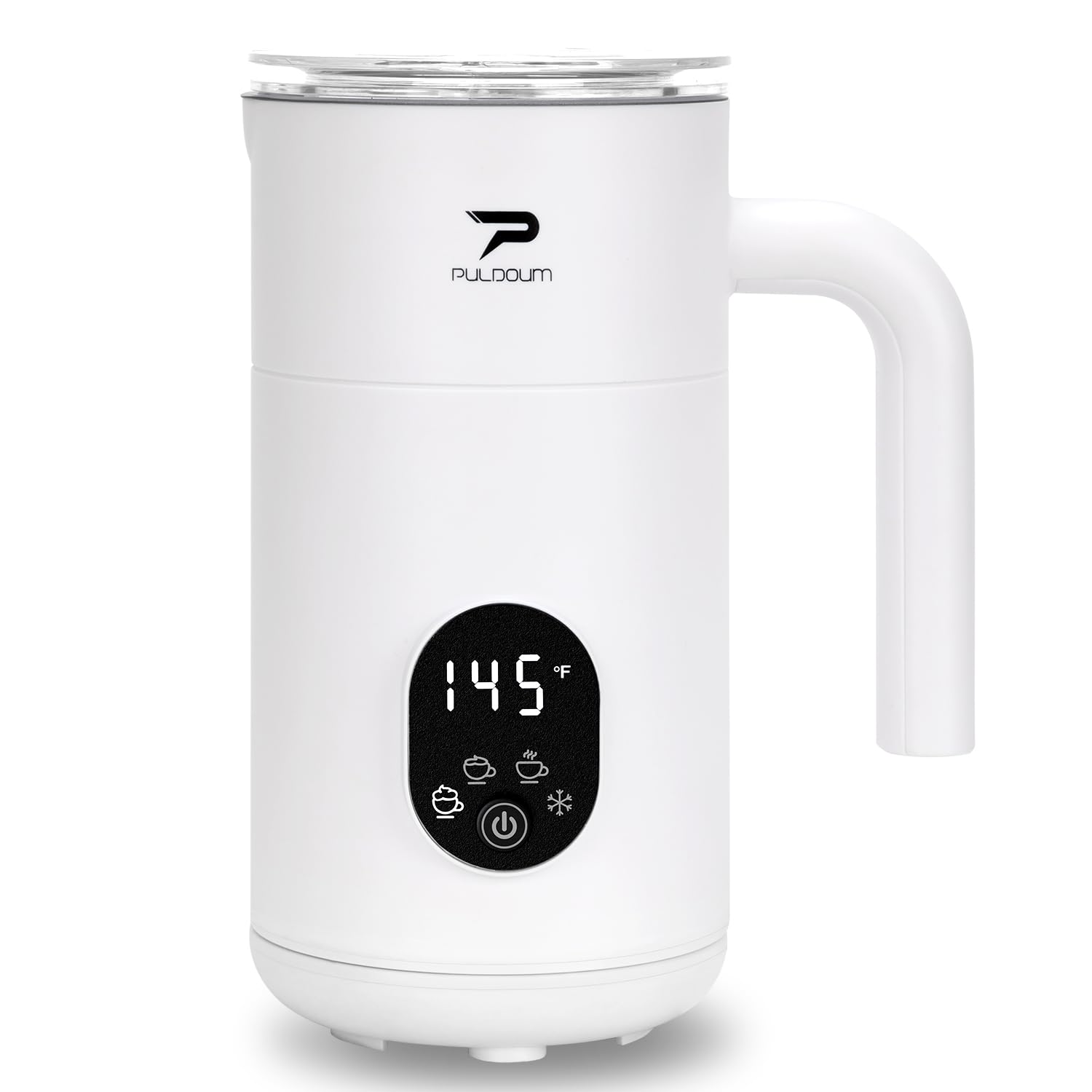 Milk Frother, Electric Milk Frother and Steamer 4 in 1 Automatic Coffee Steamer Frother, 11.8OZ / 350ML Warm and Cold Foam Frother for Coffee,Latte, Cappuccino, Macchiato, Hot Chocolate (White)