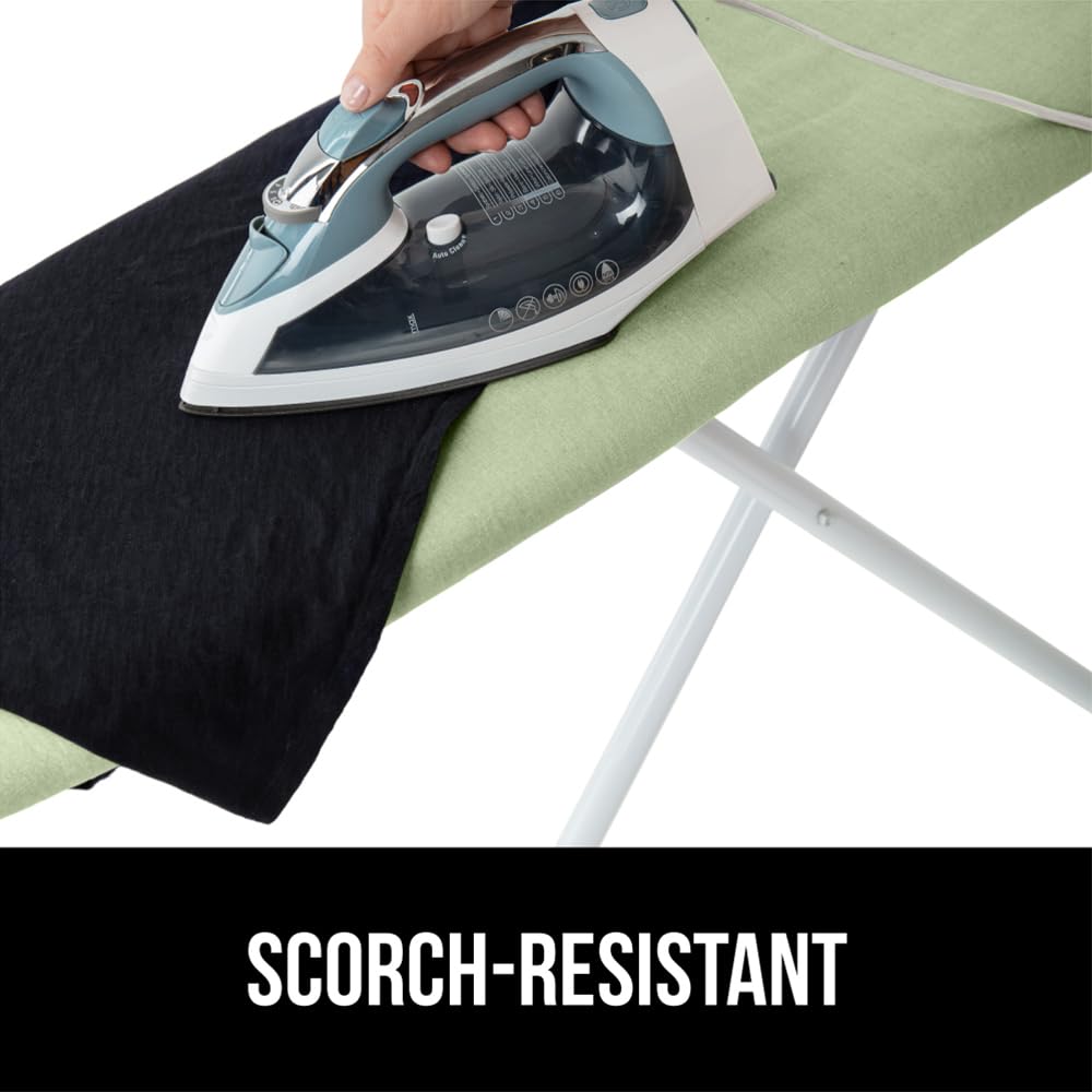 GORILLA GRIP The Original Ironing Board Cover and Pad, Silicone Coating, Thick Scorch Resistant Padding, Heavy Duty Iron Covers Standard Boards, Hook and Loop Fastener Strap, Silver, 15x54