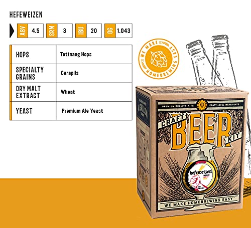 Craft A Brew - American Pale Ale - Beer Making Kit - Make Your Own Craft Beer - Complete Equipment and Supplies - Starter Home Brewing Kit - 1 Gallon