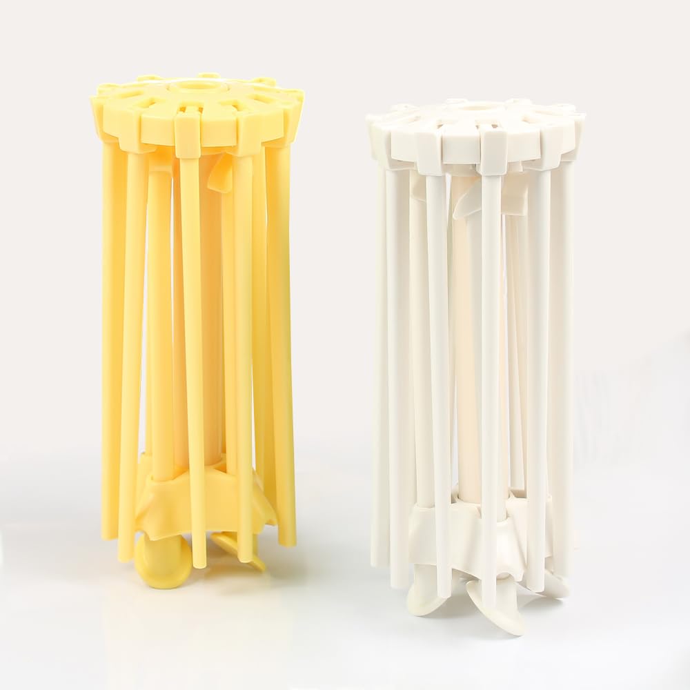 KEOUKE Collapsible Pasta Drying Rack - Foldable 10-Rod Pasta Dryer, Compact & Sturdy Design for Homemade Spaghetti Noodles, Easy Storage, Plastic