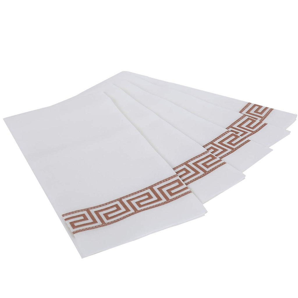 Vplus 200 PACK Guest Towels Disposable Bathroom, Decorative Bathroom Napkins, Soft and Absorbent Disposable Dinner Napkins Cloth Like for Kitchen, Parties, Weddings, Christmas Party（Gold)