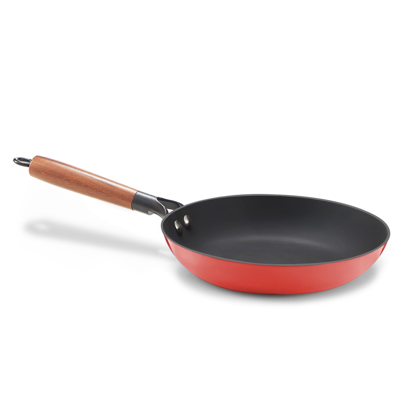 KITESSENSU Enameled Cast Iron Skillets - Non Stick Frying Pans Set with Durable Wooden Handle - 10&12 Inch Titanium Cast Iron Pans for Multi-Cooking - Pre Seasoned Cookware Set - Gradual Cobalt Blue