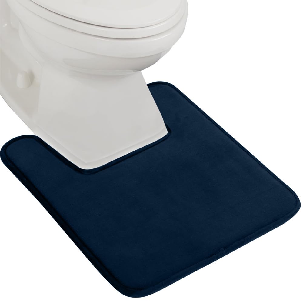 GORILLA GRIP Memory Foam Bath Rugs, Soft Absorbent Velvet Bathroom Mats, Durable Dots on Underside, Machine Washable Bathmat, Carpet Rug Room Decor for Shower Floor, 24x17 Mat, Graphite Gray
