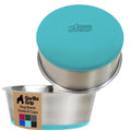 GORILLA GRIP Dog Bowls, Heavy Duty 304 Stainless Steel, Holds 2 Cups Each (16 fl oz) Food and Water Bowl for Feeding Dogs and Cats, Dishwasher Safe, Rust Resistant, BPA Free Rubber Base Set of 2 Black