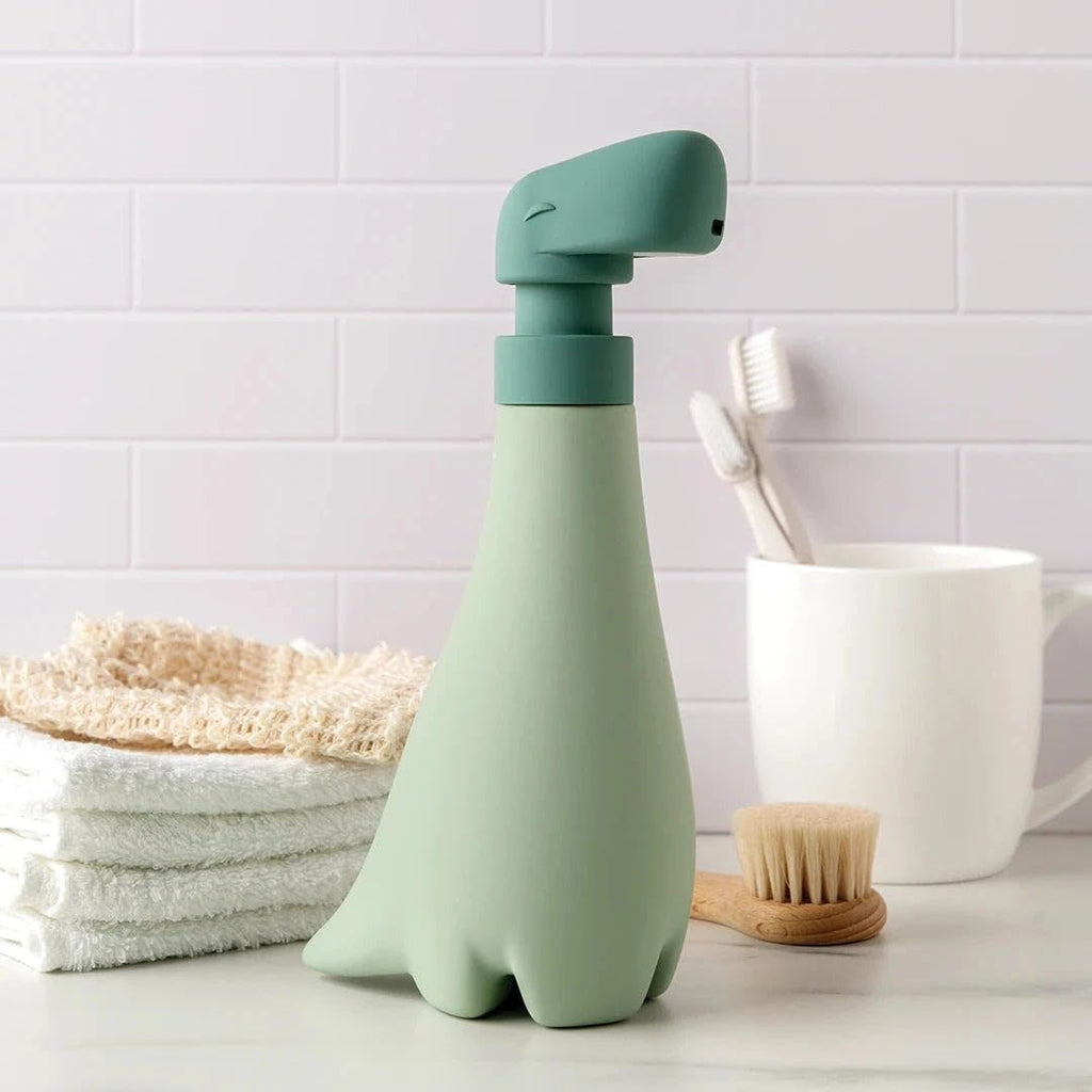 OTOTO New Soapasaurous Dino Hand Soap Dispenser - Cute Bathroom Accessories, Liquid Dish Soap Dispenser, Dinosaur, Cute Kitchen Accessories, Gifts for Kids