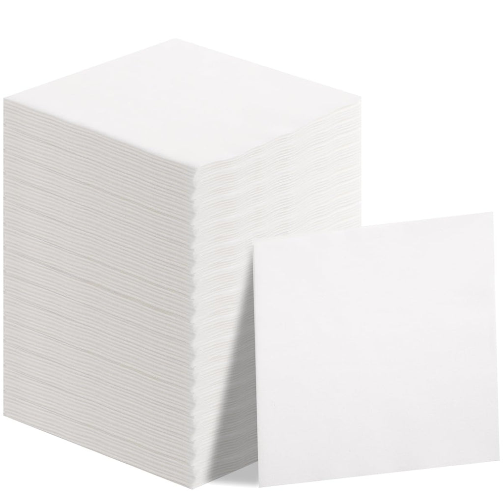 DaYammi 100 PCS White Napkins Disposable Hand Towels for Bathroom, 13" x 13" Soft and Absorbent Linen Feel Cocktail Napkins, Napkins Everyday, Elegant Decorative Paper Guest Towels for Bathroom Party