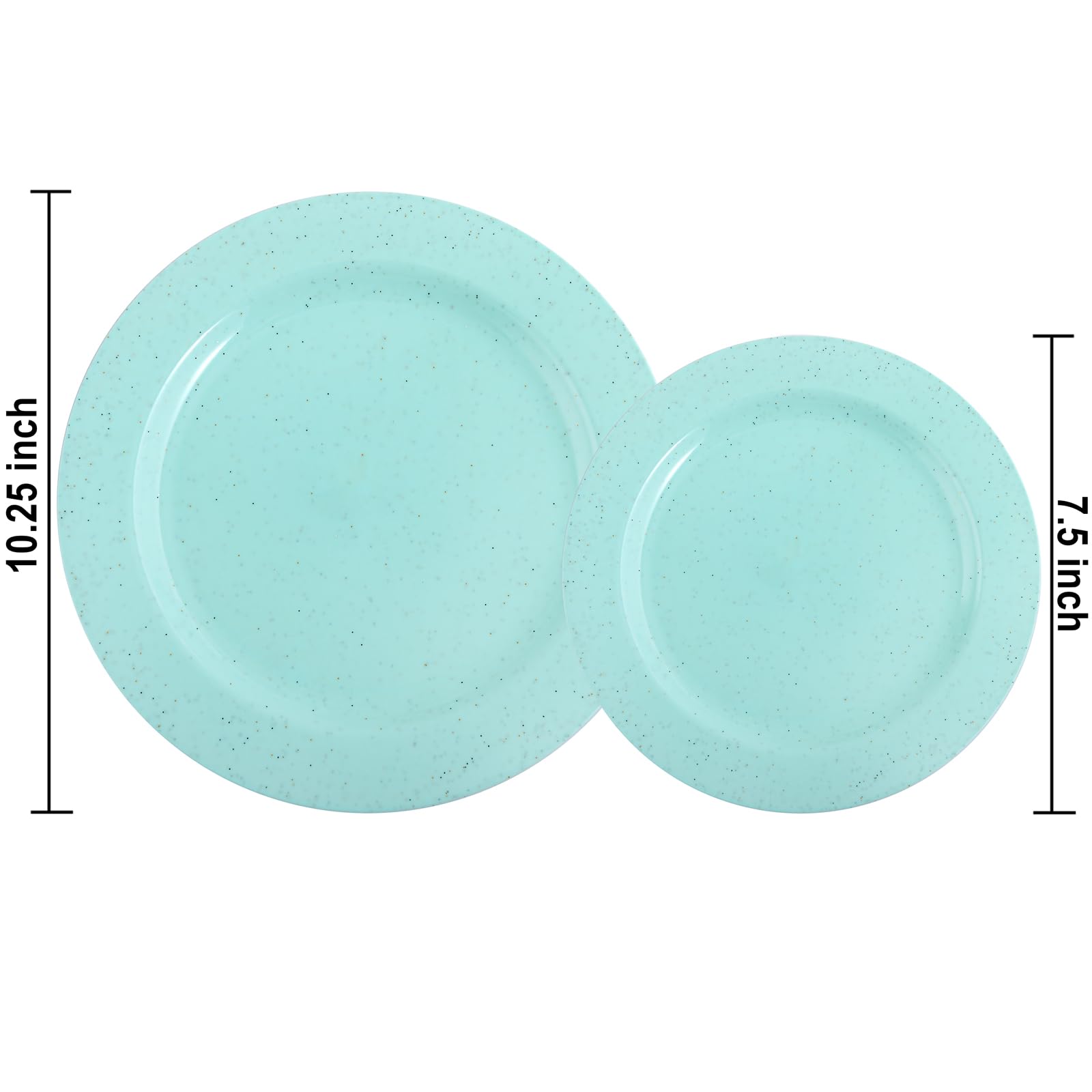 DaYammi 60PCS Blue and White Plastic Plates Blue Rim White Disposable Plates Blue White Party plates Include:30 Plastic Dinner Plate 30 Dessert plate and Wedding & Party Dining