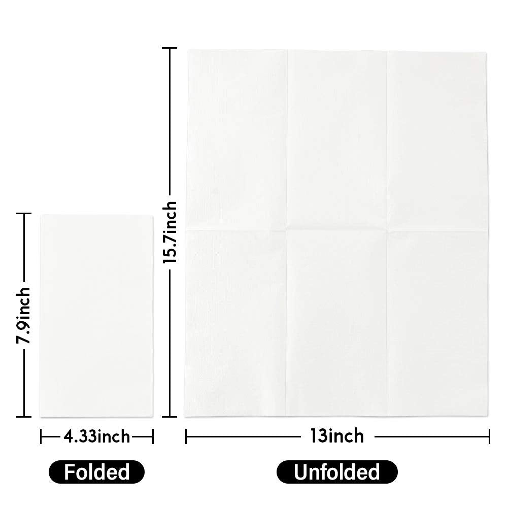 Vplus 200 Pack Paper Napkins Guest Towels Disposable Premium Quality 3-ply Dinner Napkins Disposable Soft, Absorbent, Perfect for Kitchen, Wedding, Parties, Dinners or Events (Gold)