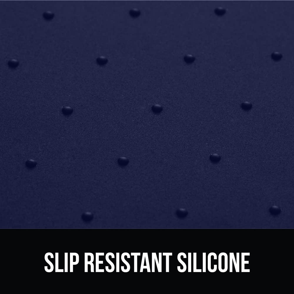 GORILLA GRIP 100% Waterproof Raised Edge BPA Free Silicone Pet Feeding Mat, Dog Cat Food Mats Contain Spills Protects Floors, Placemats for Cats and Dogs Water Bowl, Pets Accessories 18.5x11.5 Gray