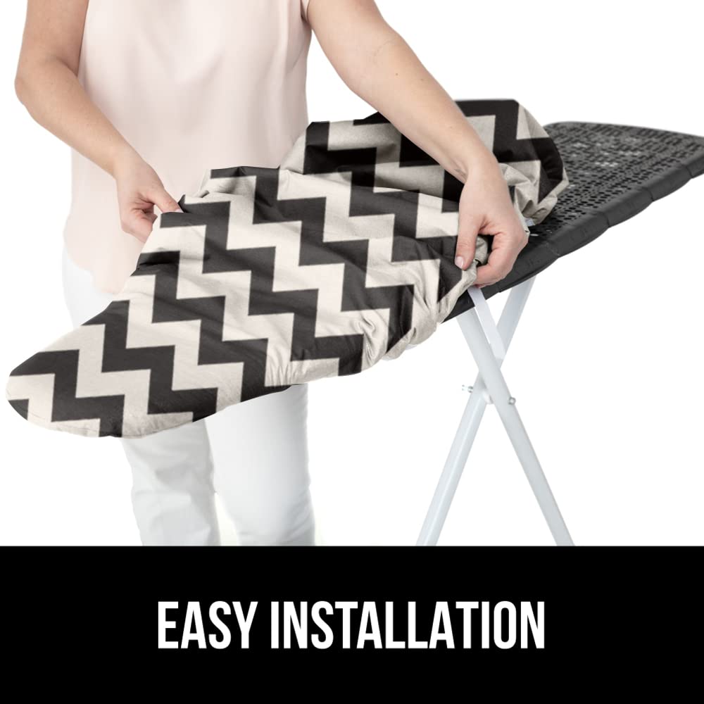 GORILLA GRIP The Original Ironing Board Cover and Pad, Silicone Coating, Thick Scorch Resistant Padding, Heavy Duty Iron Covers Standard Boards, Hook and Loop Fastener Strap, Silver, 15x54