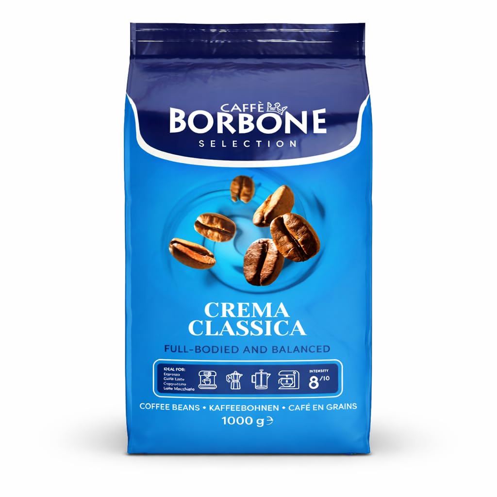 Caffe Borbone Whole Bean Coffee, Medium Roast Arabica and Robusta Blend, Crema Classica, Full-Bodied and Balanced Italian Coffee, 2.2 lb Bag