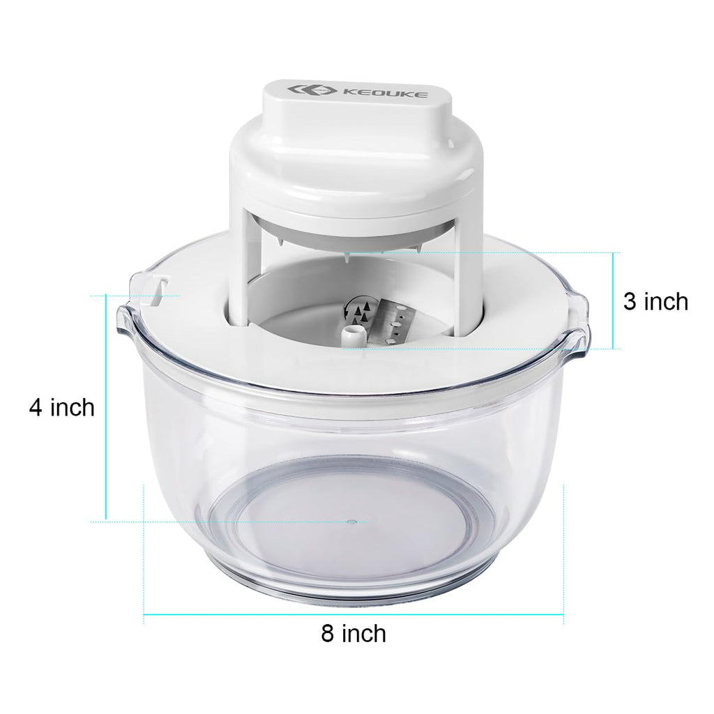 KEOUKE Vegetable Spiralizer & Zucchini Noodle Maker - 3 In 1 Adjustable Spiral Slicer with BPA-Free Plastic & Clear Bowl, Effortless for Cucumber, Potato, Carrot