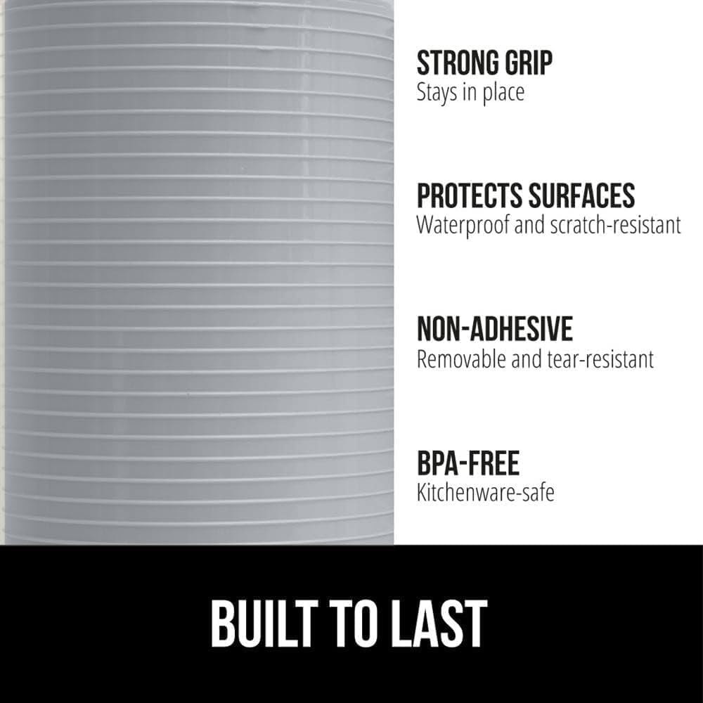 GORILLA GRIP DuraGuard Shelf Liner, Non-Adhesive Cabinet Liners for Kitchen Drawers, Shelves, Refrigerator, Pantry Storage, Bathroom Closet, Durable Waterproof BPA Free Ribbed Plastic, 12x20 Clear