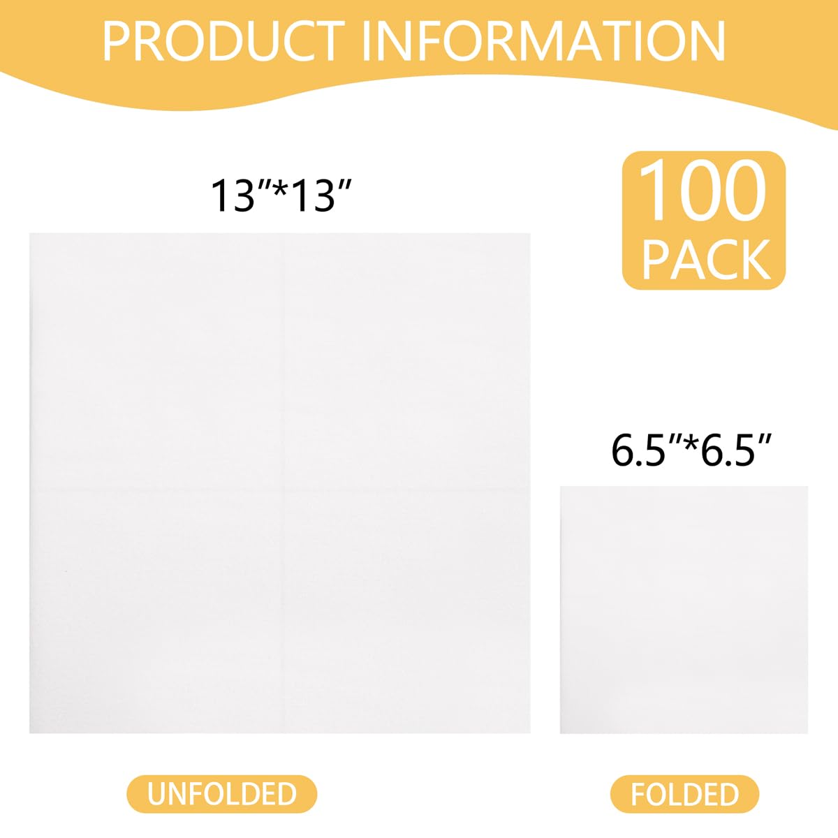 DaYammi 100 PCS White Napkins Disposable Hand Towels for Bathroom, 13" x 13" Soft and Absorbent Linen Feel Cocktail Napkins, Napkins Everyday, Elegant Decorative Paper Guest Towels for Bathroom Party