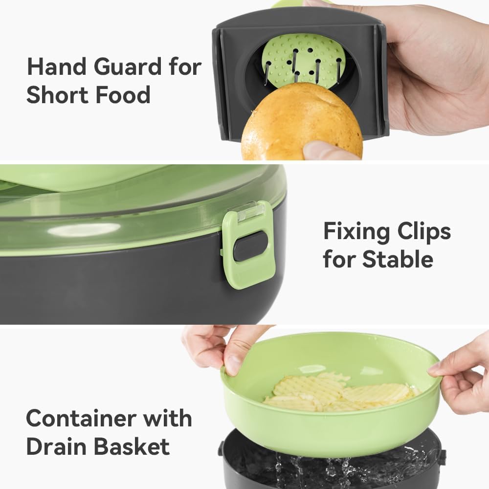 KEOUKE Rotary Cheese Grater with Handle Vegetable Cheese Shredder Slicer Grater with Vegetable Chopper Cutter 13 in 1 Veggie Chopper