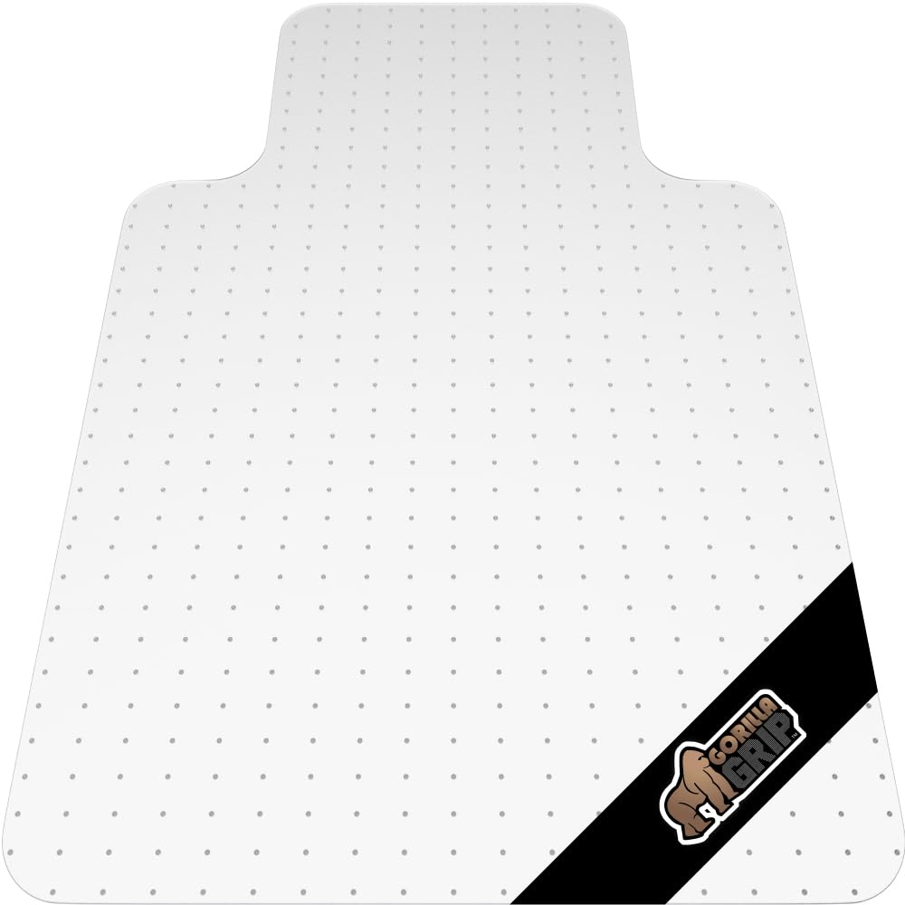 GORILLA GRIP Slip Resistant Clear Office Chair Mat for Carpet Floors, 36x48 Smooth Rolling Glide Under Desk, Heavy Duty Plastic Computer Mats and Carpeted Floor Protector, Work and Gaming Chairs
