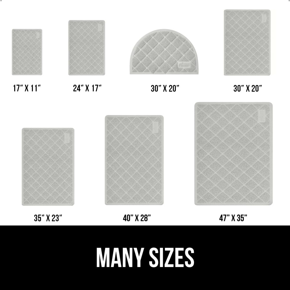 GORILLA GRIP Cat Litter Box Mat, Water Resistant, US Designed Kitty Litter Trapping Mats, Easy to Clean, Scatter Control, Less Mess and Clean Floors, Kitten Supplies for Indoor Cats, 24x17 Grey