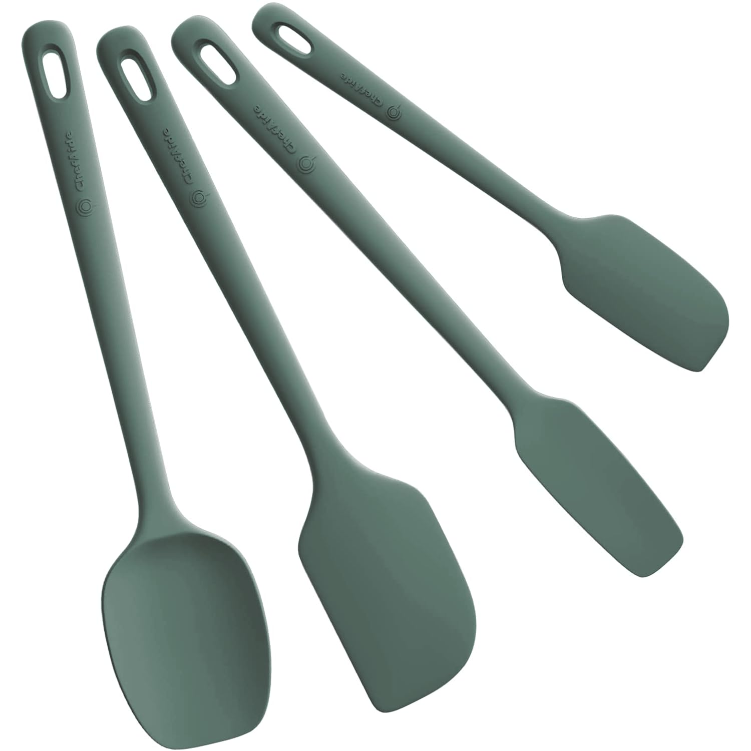 5 Pieces Silicone Spatula Set, Food Grade Rubber Spatula, Upgrade Strong Handle with Ergonomic Grip, Heat Resistant Up to 600°F for Nonstick Cookware, Cooking
